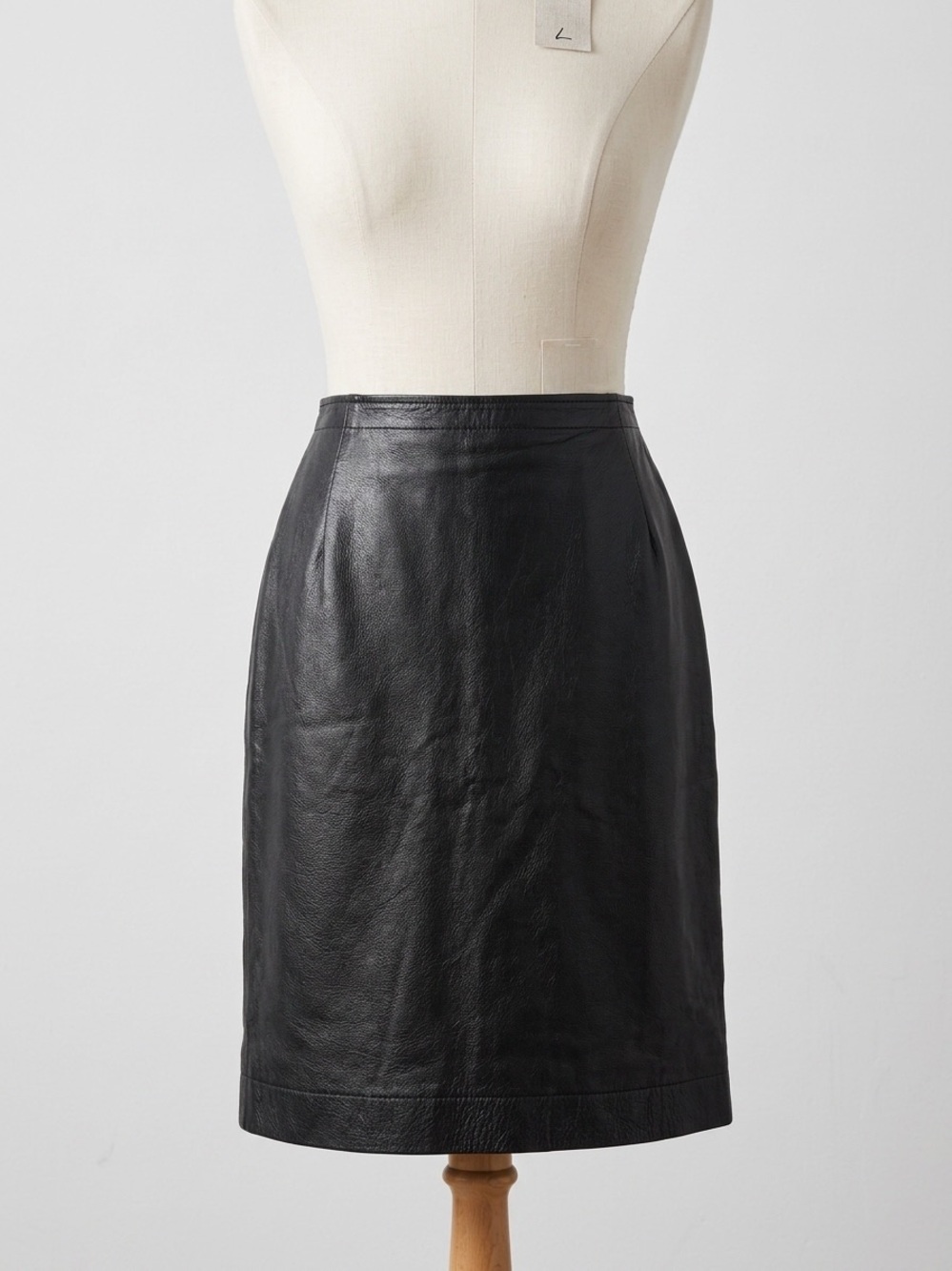 Moda International Black Leather Pencil Skirt